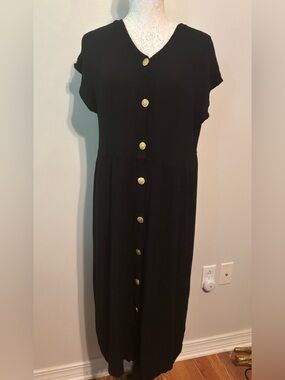Sand & Dollars Crinkle Button Front Dress